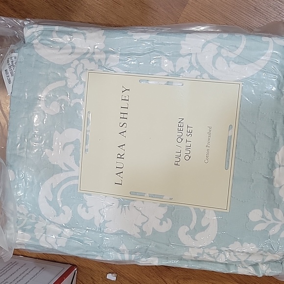 Laura Ashley Bedding Laura Ashley 3 Pc Duck Egg Blue Floral